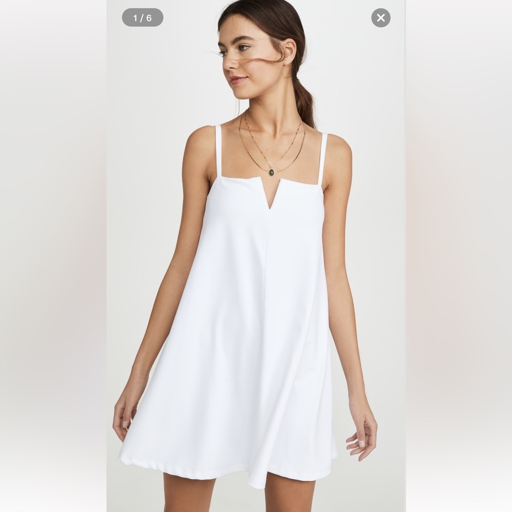 Susana Monaco White Mini Dress with Notch Neck